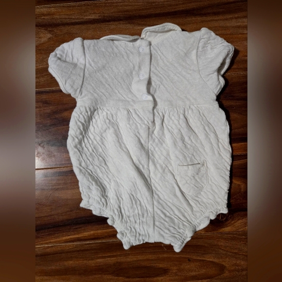 Janie and Jack Pink and White Romper, 0-3 months - Picture 2 of 5